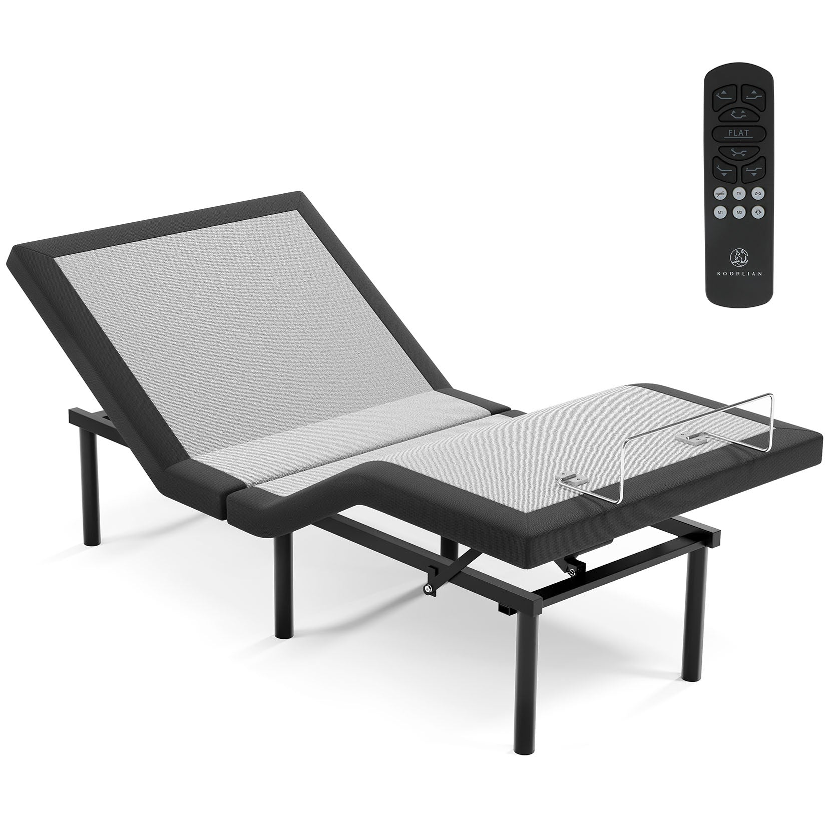 Koorlian Upgraded Twin Adjustable Bed Frame with Remote, Home Adjustable Bed Base with Head and Foot Incline, Electric Adjustable Beds with 12 inch Legs, USB Charging, Underbed Lighting, Easy Assembly