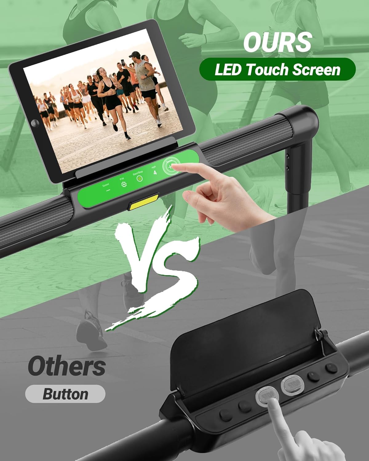 2.5HP Treadmill, 2 in 1 Under Desk Walking Pad Treadmill, Electric Compact Space Folding Treadmill for Home Office with LED Touch Screen 0.6-7.6MPH Wider Running Belt, No Assembly Needed