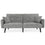 koorlian Futon Sofa Bed, Convertible Sleeper Sofa with Armrest, Modern Fabric Small Couch, 2/3 Seater Folding Loveseat Bed for Living Room, Dorm, Office, Adjustable Splitback, 2 Pillows, Grey